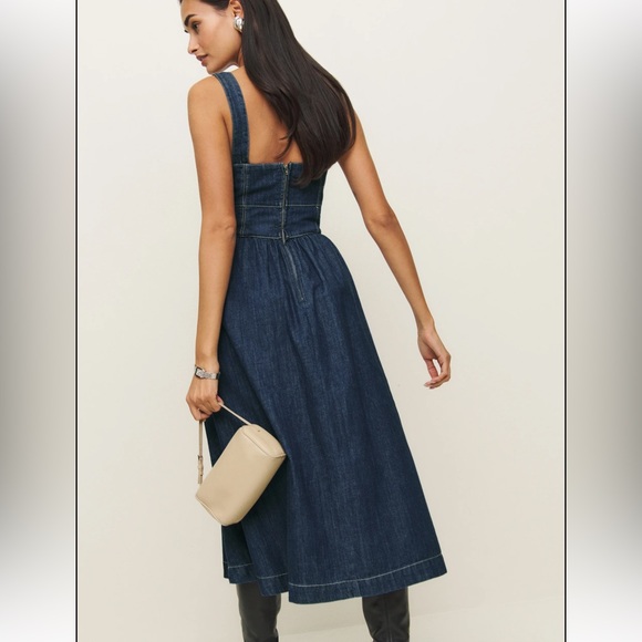 Reformation Tagliatelle Denim Midi Dress - Picture 2 of 5